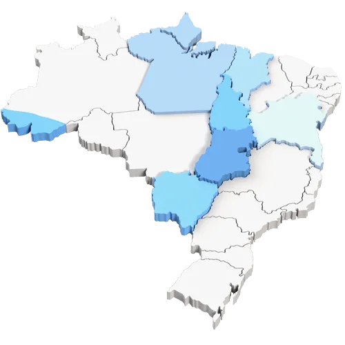 Estados atendidos pela Megasoft no Brasil